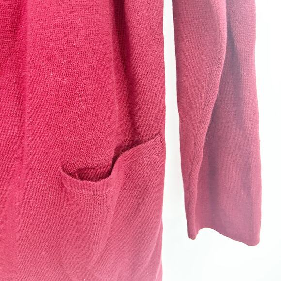 NWT J. Crew Mercantile Womens Collarless Sweater Blazer Cardigan Size L Burgundy - Picture 5 of 6